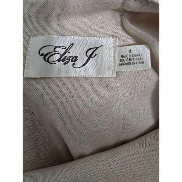 ELIZA J Womens‎ Nude/silver Sequin Draped Skirt Lined Long Sleeve Dress Size 4 - Picture 4 of 5